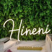 Hineni Yellow Neon Sign