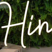 Hineni Yellow Neon Sign