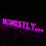 Honestly Dark Purple Neon Sign