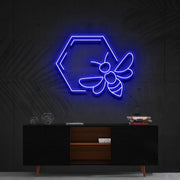 Honeycomb Bee Neon Sign