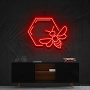 Honeycomb Bee Neon Sign