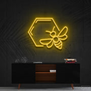 Honeycomb Bee Neon Sign