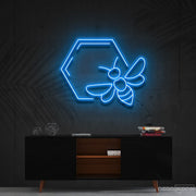 Honeycomb Bee Neon Sign