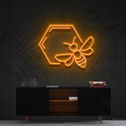 Honeycomb Bee Neon Sign