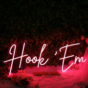 Hook Em Red Neon Sign