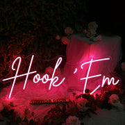 Hook Em Red Neon Sign