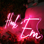 Hook Em Red Neon Sign