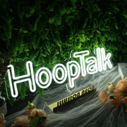 Hoop Talk White Neon Sign