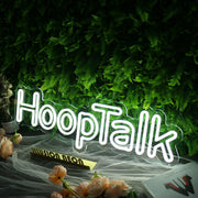 Hoop Talk White Neon Sign