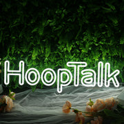 Hoop Talk White Neon Sign