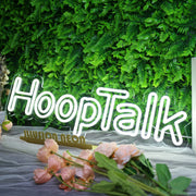 Hoop Talk White Neon Sign