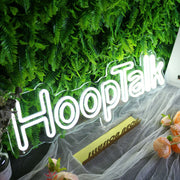 Hoop Talk White Neon Sign