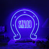 Horseshoe Blue Neon Sign