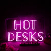 Hot Desks Pink Neon Sign