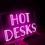 Hot Desks Pink Neon Sign