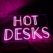 Hot Desks Pink Neon Sign