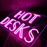 Hot Desks Pink Neon Sign