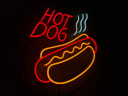 Hot Dog Character Neon Sign