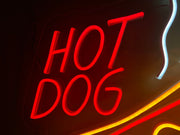 Hot Dog Character Neon Sign