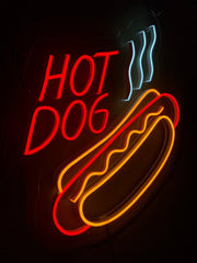 Hot Dog Character Neon Sign