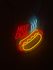 Hot Dog Character Neon Sign