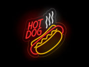 Hot Dog Character Neon Sign