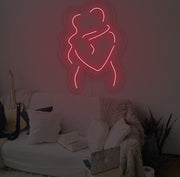 Hug Me Everyday For Couple Neon Sign