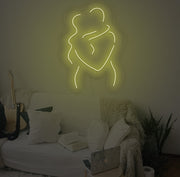 Hug Me Everyday For Couple Neon Sign