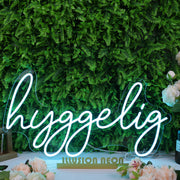 Hyggelig Blue Neon Sign