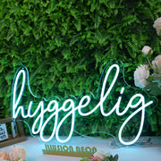 Hyggelig Blue Neon Sign