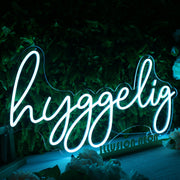 Hyggelig Blue Neon Sign