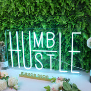 Humble Hustle Blue Neon Sign