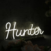 Hunter White Neon Sign