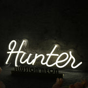 Hunter White Neon Sign