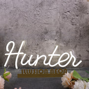 Hunter White Neon Sign