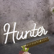 Hunter White Neon Sign