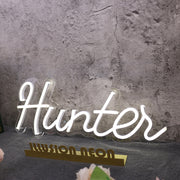 Hunter White Neon Sign