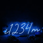 I am 1234 Blue Neon Sign