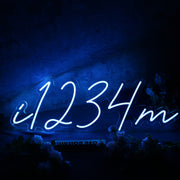 I am 1234 Blue Neon Sign