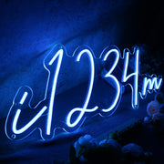 I am 1234 Blue Neon Sign