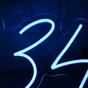 I am 1234 Blue Neon Sign