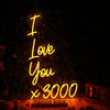 I Love You 3000 Orange Neon Sign