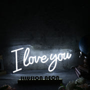 I Love You White LED Custom Neon Sign