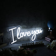 I Love You White LED Custom Neon Sign