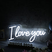 I Love You White LED Custom Neon Sign