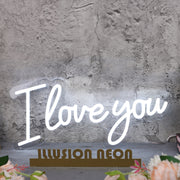 I Love You White LED Custom Neon Sign