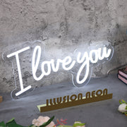 I Love You White LED Custom Neon Sign