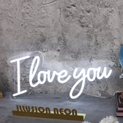 I Love You White LED Custom Neon Sign