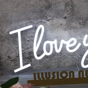 I Love You White LED Custom Neon Sign