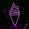 Ice Cream Cone Purple Neon Sign